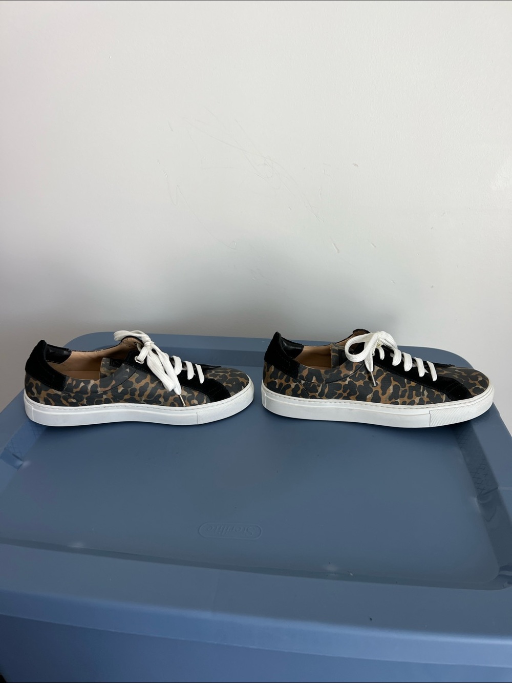 Belstaff dagenham leopard canvas suede low top sneakers tasmin gold colorway 38 - Picture 6 of 15